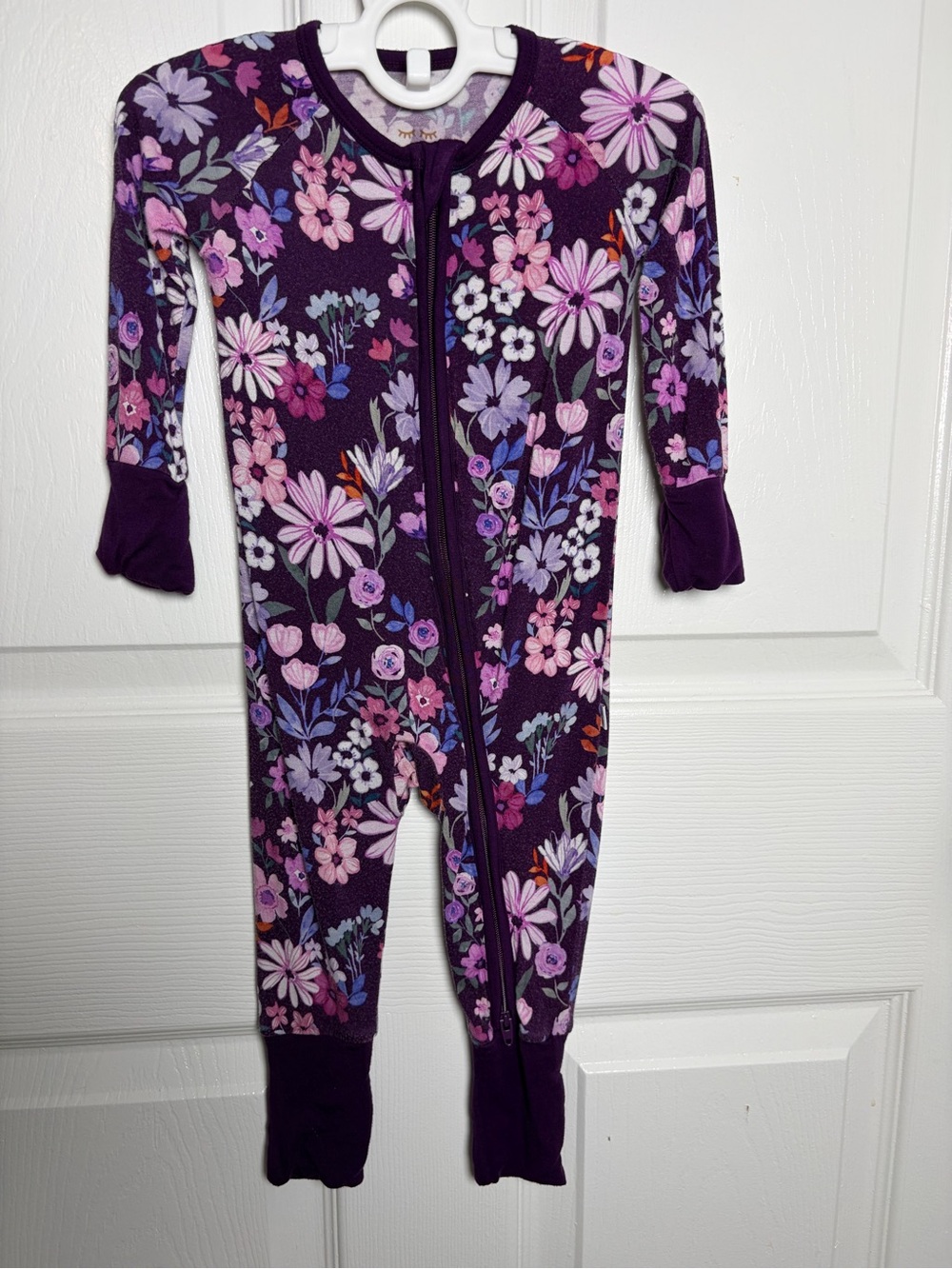 Little Sleepies Violet Meadows Convertible Zippy 3-6M Purple Floral Bamboo
